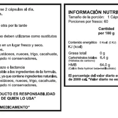 HMB ( Hidroxi metilbutirato) 90 CAPS 500MG